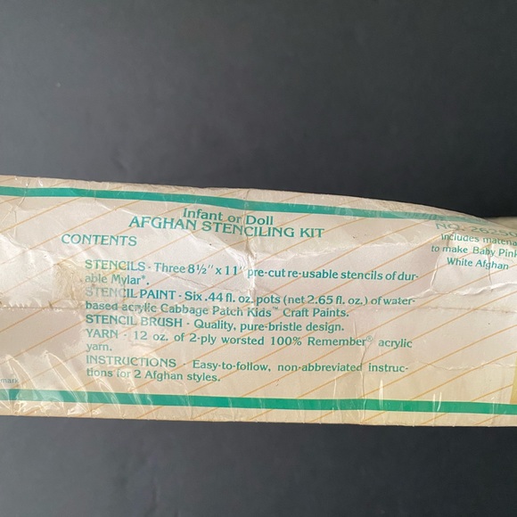 Sealed Cabbage Patch Kids Vintage 1984 Afghan Stenciling Kit, Vintage - Picture 6 of 9